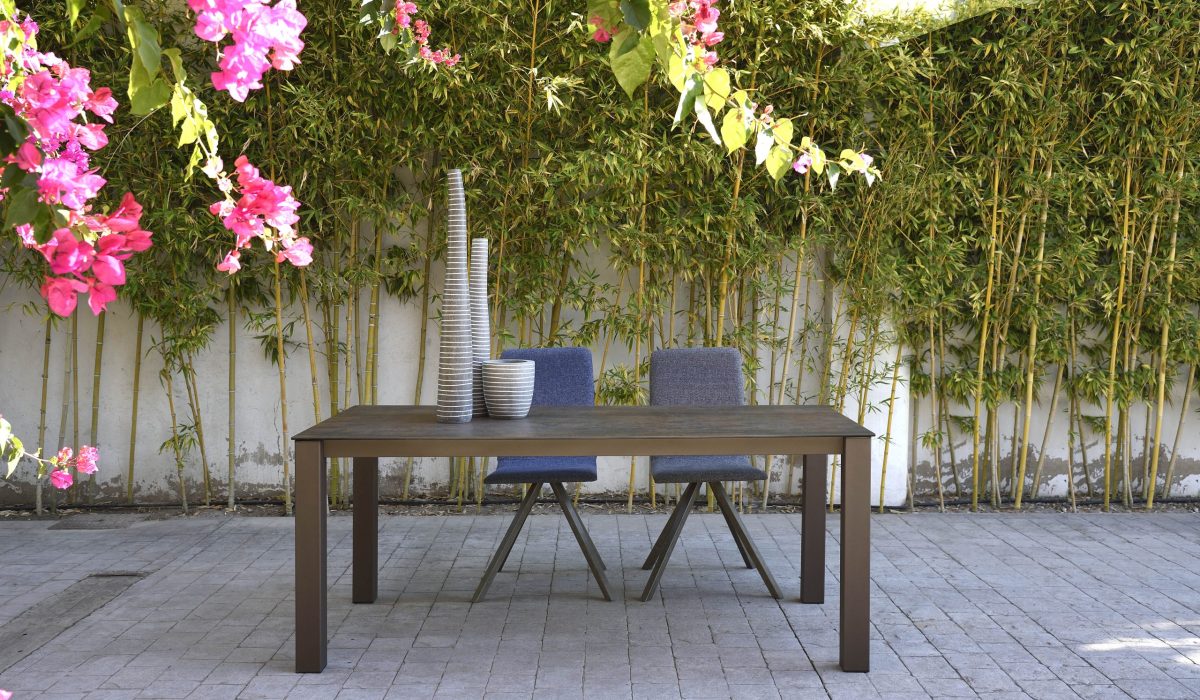 MILLE DINING TABLE CERAMIC + DINING CHAIR AQUA A