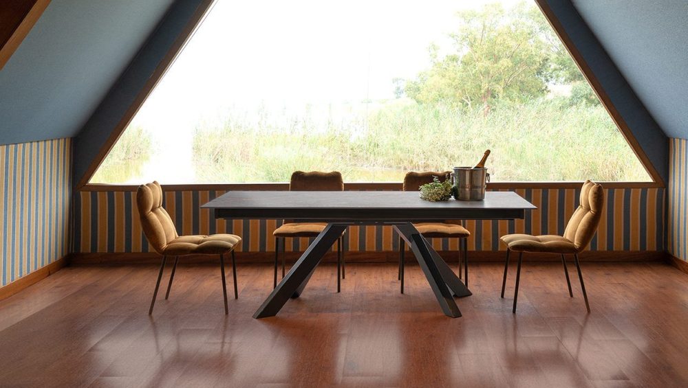 DINING TABLE ALPS DEKTON LAURENT + CHAIRS FOREST