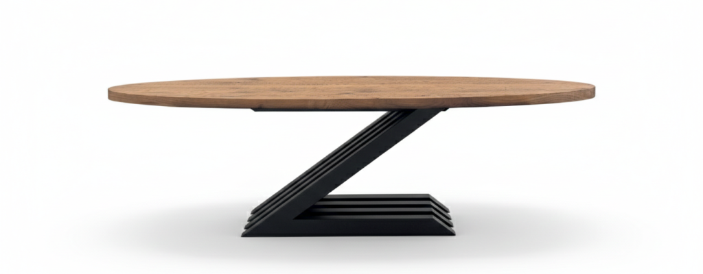 ZARA DINING TABLE WITH SOLID OAK WOOD TOP