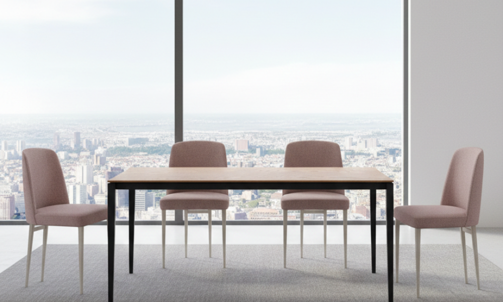 MESA DE COMEDOR MILLENIUM 4 PATA CONICA PORCELANICO